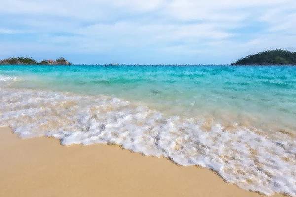 Blur vidro filtro mar e praia para fundo — Fotografia de Stock