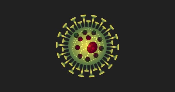 Video Animazione Coronavirus Covid Leister Green Cell Coronavirus Respiratorio Patogeno — Video Stock