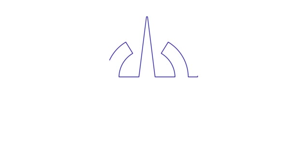 Continuous Single Line Drawing Compass Icon North Direction World Sides — 图库视频影像