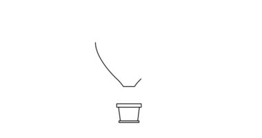 Çizim animasyonu. Sepetli sıcak hava balonu. Çizgili taşak kubbesi. Aerostat hattı. Sürekli tek çizgi çizimi. Sıcak hava balonu ikonu. Siyah beyaz grafik video. Hareket animasyonu. Seyahat teması 