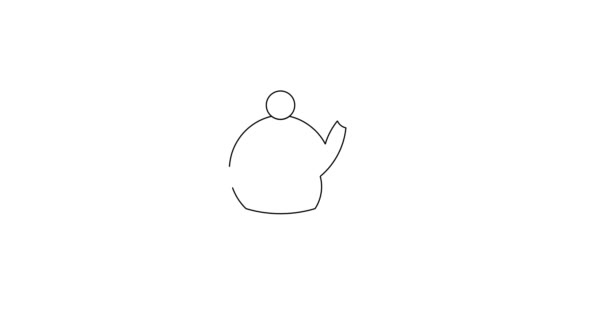 Drawing Animation Chef Holds Platter Cooked Food Isolated Professional Cook — Stock Video