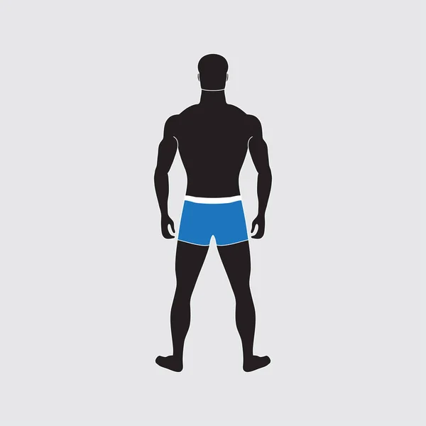 Silhouette Homme Silhouette Fine Personnage Impersonnel Dans Les Maillots Bain Vecteurs De Stock Libres De Droits