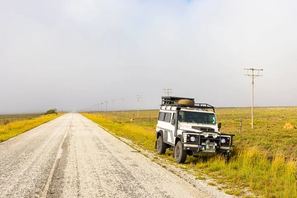 Karoo Afrique Sud Mars 2019 Old Land Rover Defender Stationné — Photo