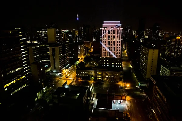 Johannesburg South Africa September 2013 High Angle View Illuminated Building — Stock Photo, Image