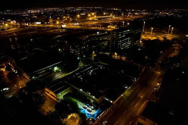 Johannesburg Südafrika September 2013 Blick Aus Der Vogelperspektive Auf Beleuchtete — Stockfoto