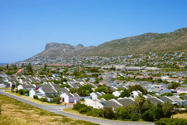 Fish Hoek Quartiere Residenziale Una Piccola Destinazione Vacanza Sonnolenta Città — Foto Stock