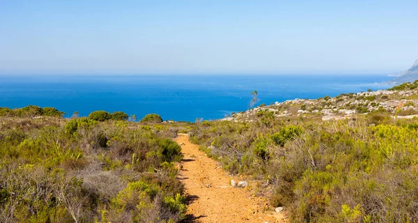 Dirt Track Μονοπάτια Πεζοπορίας Στην Κορυφή Του Βουνού Από Την — Φωτογραφία Αρχείου