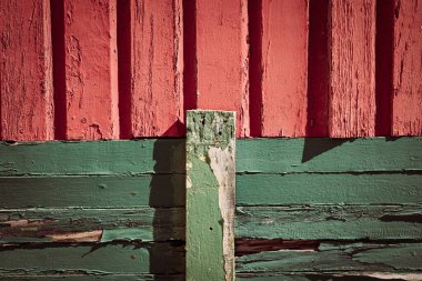 Eski soluk boyanın ahşap kalaslardaki Macro dokusunu kapat.