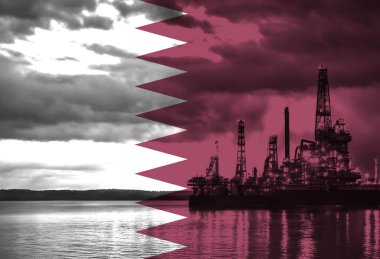 Katar bayraklı doğal gaz sondaj platformu ülkedeki doğal kaynakları simgeliyor 