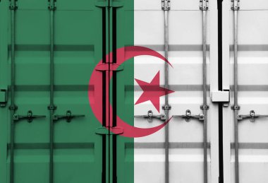 Cezayir ulusal bayrağını taşıyan konteyner, küresel ticaret bağlamında gümrük vergileri ve uluslararası ticaret politikalarını simgeliyor