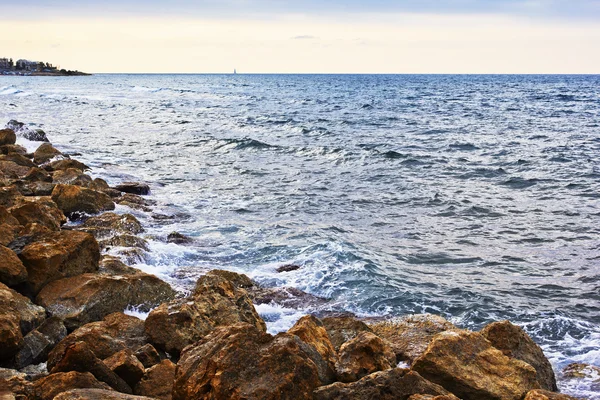 Stenet strand, Haifa, Israel - Stock-foto