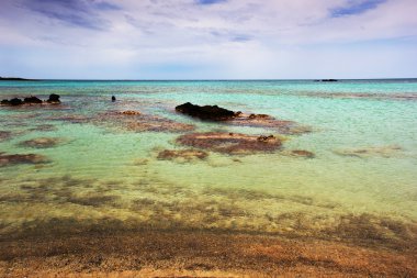 Güzel bir plaj, Crete, Yunanistan