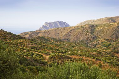 Güzel dağlık manzara, Crete, Yunanistan