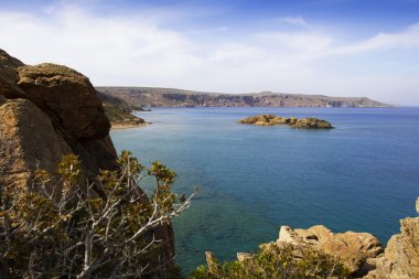 Heyecan verici görünümü, deniz manzarası, Crete, Yunanistan