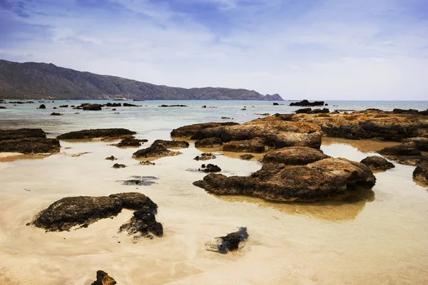 Veduta della spiaggia rocciosa, Creta, Grecia — Foto Stock