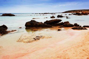 güzel manzarası kayalık Beach, crete, Yunanistan