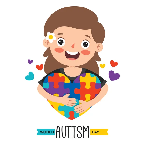 Concept Drawing Autism Awareness — Stock Vector