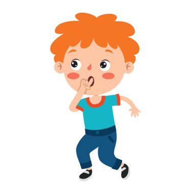 Komik bir çocuğun pozları ve ifadeleri