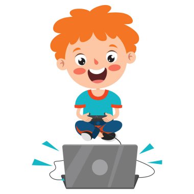 Komik bir çocuğun pozları ve ifadeleri