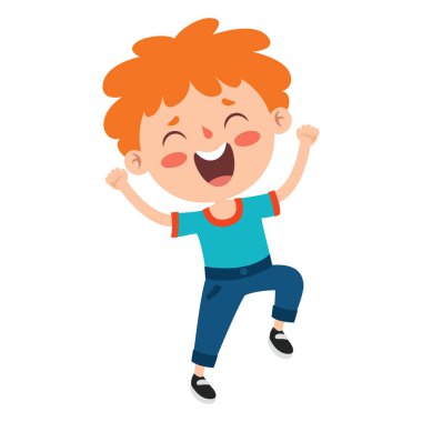Komik bir çocuğun pozları ve ifadeleri
