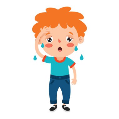 Komik bir çocuğun pozları ve ifadeleri