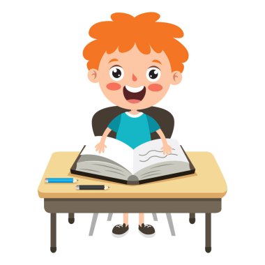 Komik Küçük Okul Çocuğu Karakteri