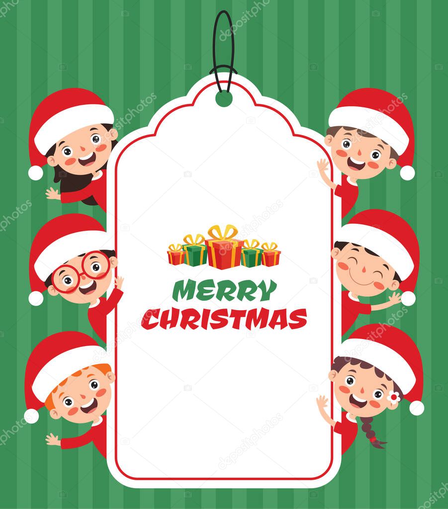 Christmas Greeting With Cartoon Characters