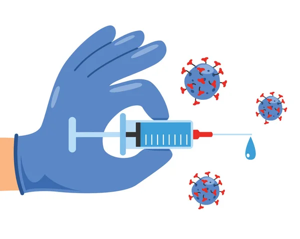 Concepto Atención Médica Con Vacunación — Vector de stock