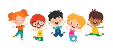 Mutlu Çoklu Etnik Çocuklar Birlikte Oynuyor