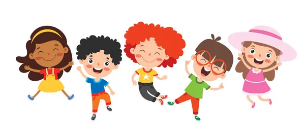 Happy Multi Ethnic Kids Playing Together — Stock Vector