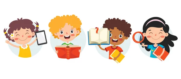 Щасливий Малюк Навчання Навчання — стоковий вектор