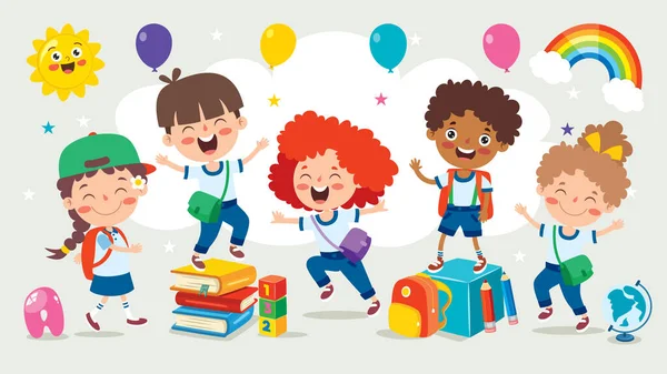 Happy Kid Lernen Und Lernen — Stockvektor