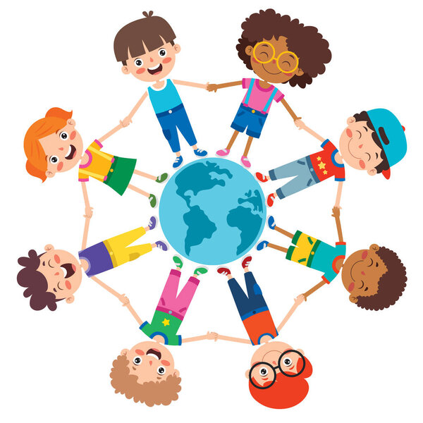 Счастливые многоэтнические дети, играющие вместе