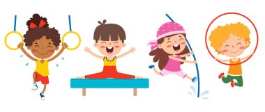 Çeşitli Spor Yapan Mutlu Çocuklar