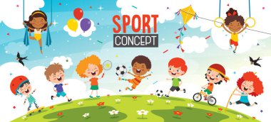 Komik Çocuklu Spor Tasarımı