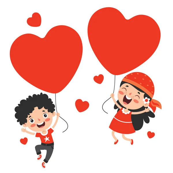 Concepto Amor Con Personaje Dibujos Animados — Vector de stock