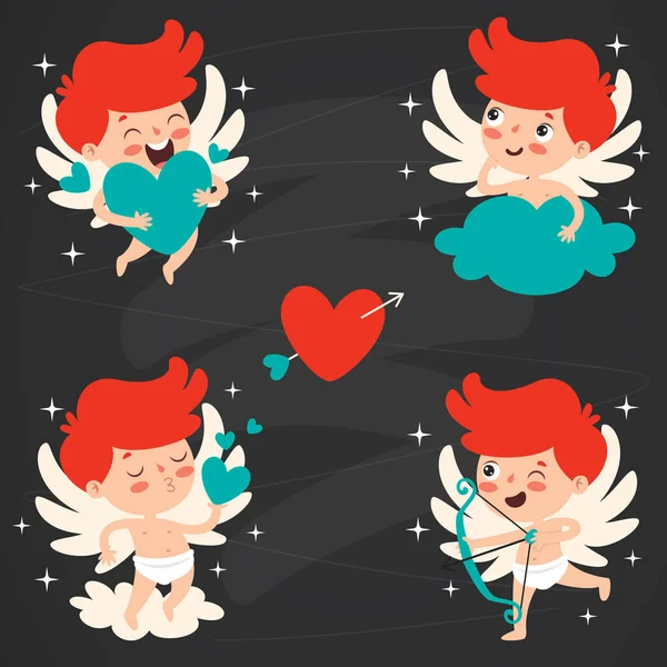 Conceito Amor Com Personagem Desenhos Animados — Vetor de Stock