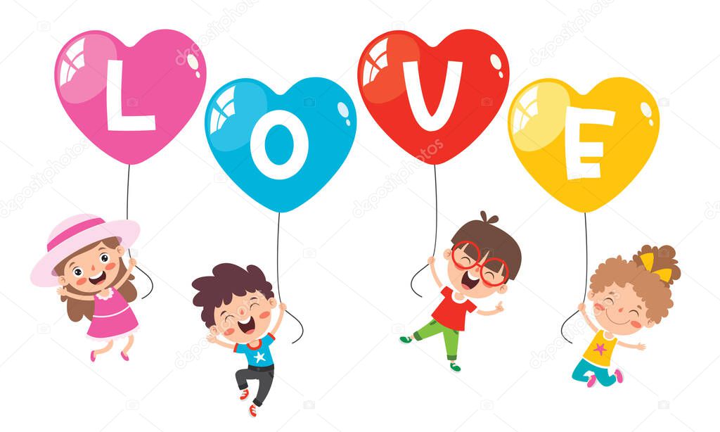 Love Concept With Cartoon Character