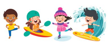 Çeşitli Spor Yapan Mutlu Çocuklar