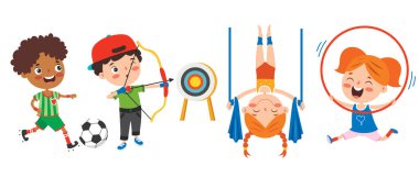 Çeşitli Spor Yapan Mutlu Çocuklar