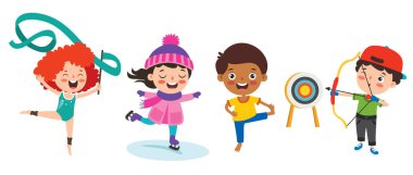 Çeşitli Spor Yapan Mutlu Çocuklar