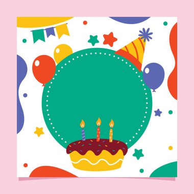 Cute Colorful Birthday Card Template