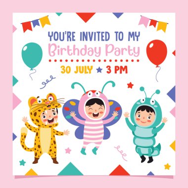 Cute Colorful Birthday Card Template