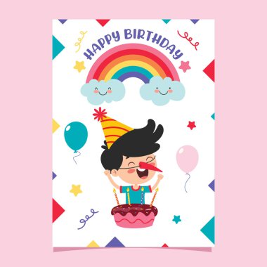Cute Colorful Birthday Card Template