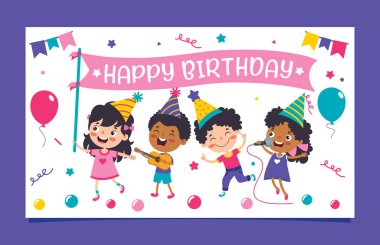 Cute Colorful Birthday Card Template
