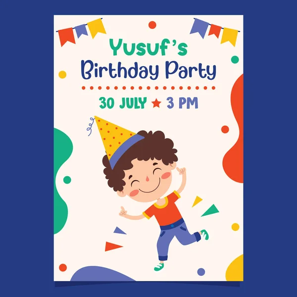 Cute Colorful Birthday Card Template —  Vetores de Stock