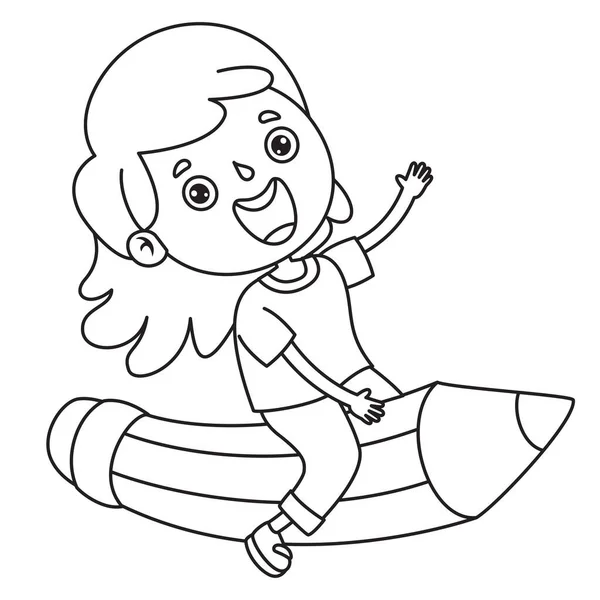 Dessin Art Ligne Pour Coloration Enfants — Image vectorielle