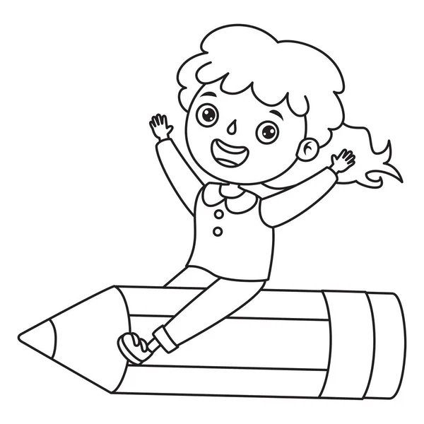 Dessin Art Ligne Pour Coloration Enfants — Image vectorielle