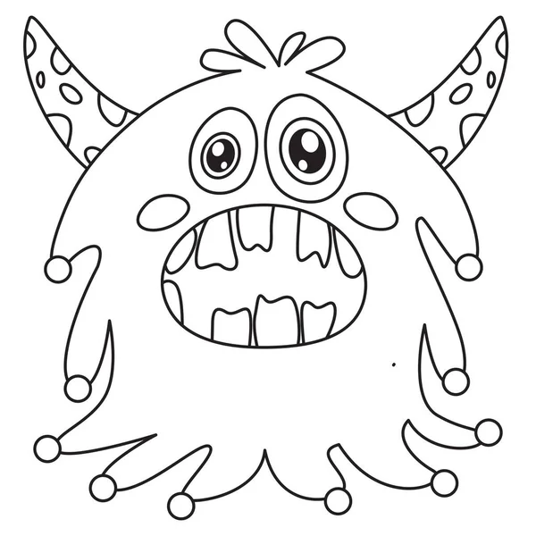 Line Art Drawing Kids Coloring Page — Stock Vector