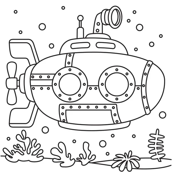 Line Art Drawing Kids Coloring Page — Stock Vector